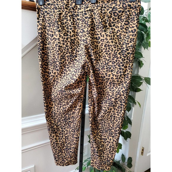 Terra & Sky Womens Brown Leopard Print Skinny Leg High Rise Casual Pants Size 1X - Picture 5 of 10